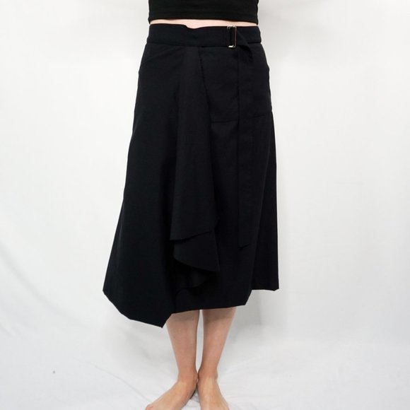 TOTOKAELO Shuri Wool Blend Pleated Wrap Skirt NWT - Picture 8 of 8